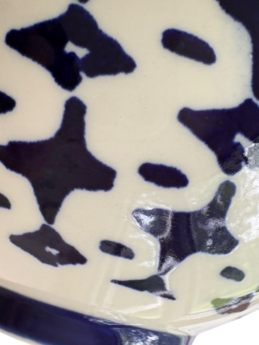bowl WEST ELM 4" wide blue white ceramic indigo tie-dye serving piece trinkets - Picture 7 of 10